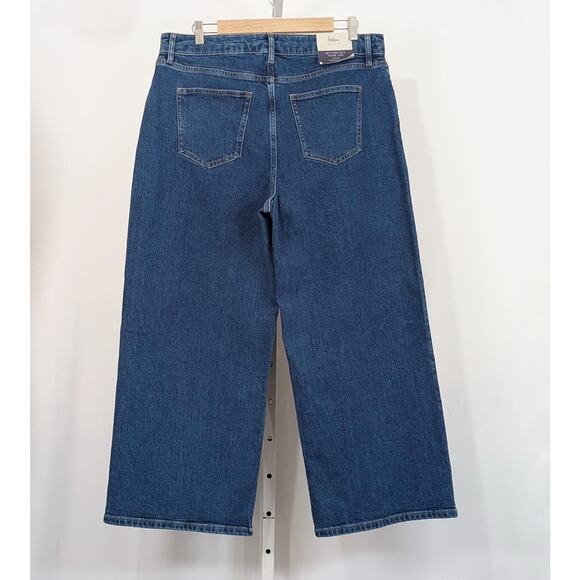 Boden Jeans Button Fly Wide Leg High Rise Cropped Misses Size US 12 UK 18 New - Picture 3 of 7